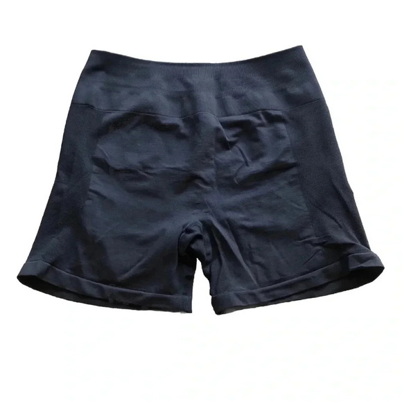 Navy Amazon High Waisted Seamless Compression Athletic Shorts Womens Size Large - Picture 1 of 9